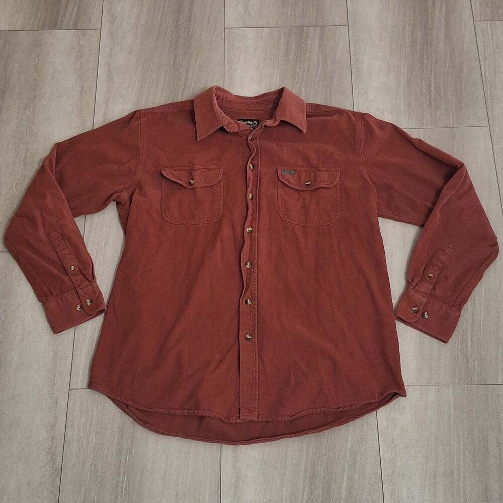 Guide Series LT Red Linen Cotton Short Sleeve Button-Up Shirt Men's Casual
